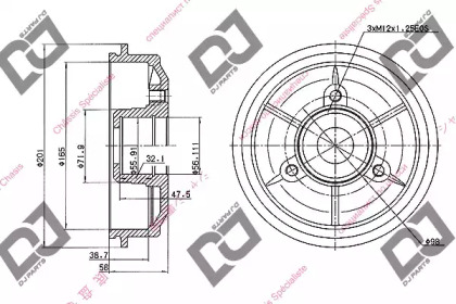 Тормозный барабан DJ PARTS BR1041